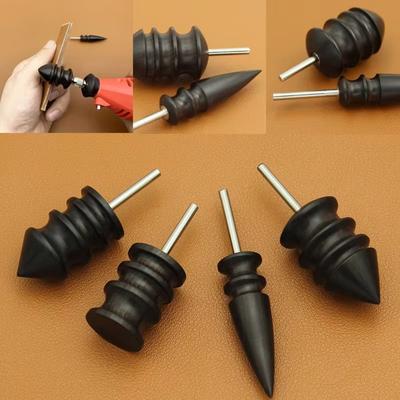 Black Leather Edge Polishing Slicker Handmade Sandalwood Leather Burnisher Anti-slip Smooth Electric Polishing Slicker DIY
