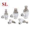 Pneumatic Hose L Type SL Throttle Valve 1/4 3/8 1/2 Thread White Cylinder Speed Control Connector Accessories Speed Controllers