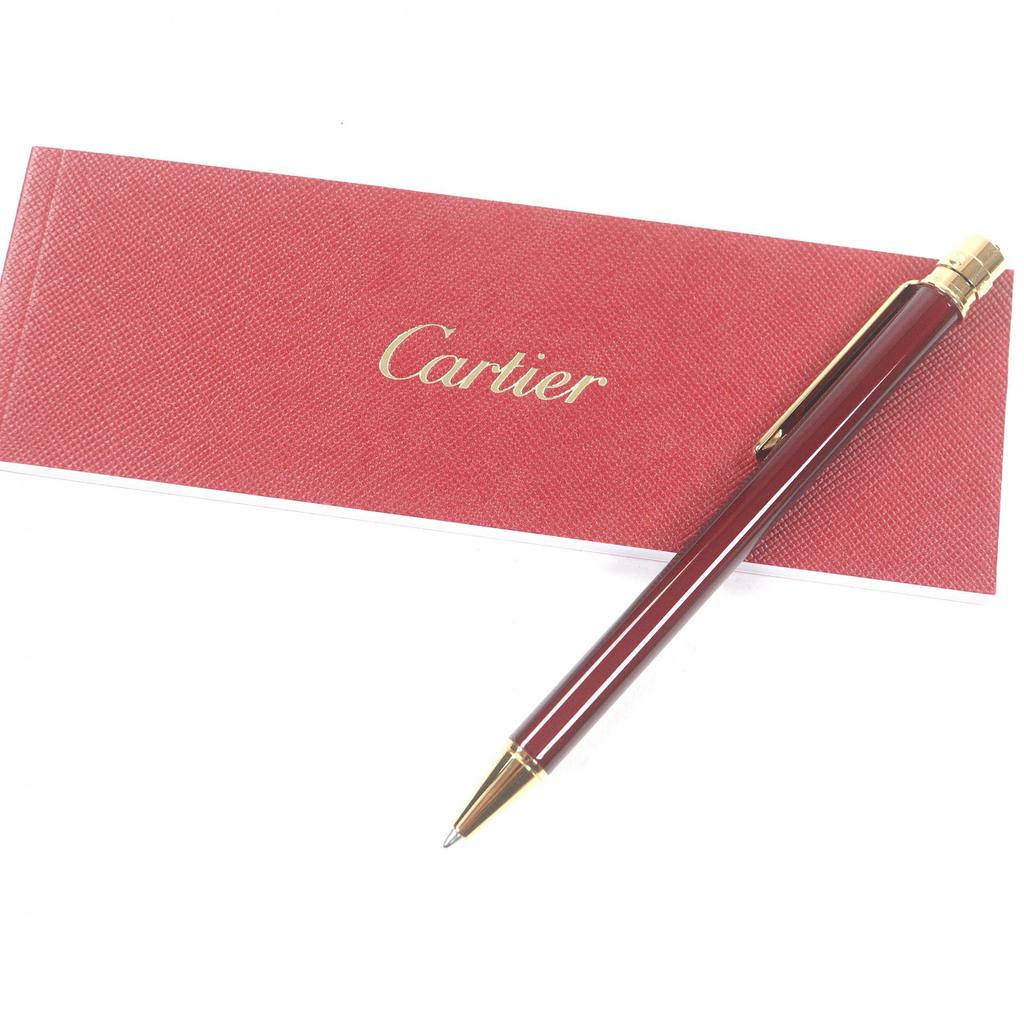 Excellent Cartier Ballpoint Pen Santos De Cartier Twist Type Bordeaux Used
