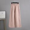 New Fashion Causal Knitted Pullover Suit Solid Color Half High Collar Wide Leg Pants Two Piece Set Autumn Winter