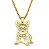Sweet French Bulldog Necklace For Women Men Stainless Steel Silver Color Lovely Pendant Jewelry