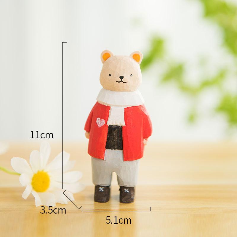 Tierfigur aus Holz, moderne minimalistische Heimdekoration, Kinderzimmer-Schreibtischaccessoire