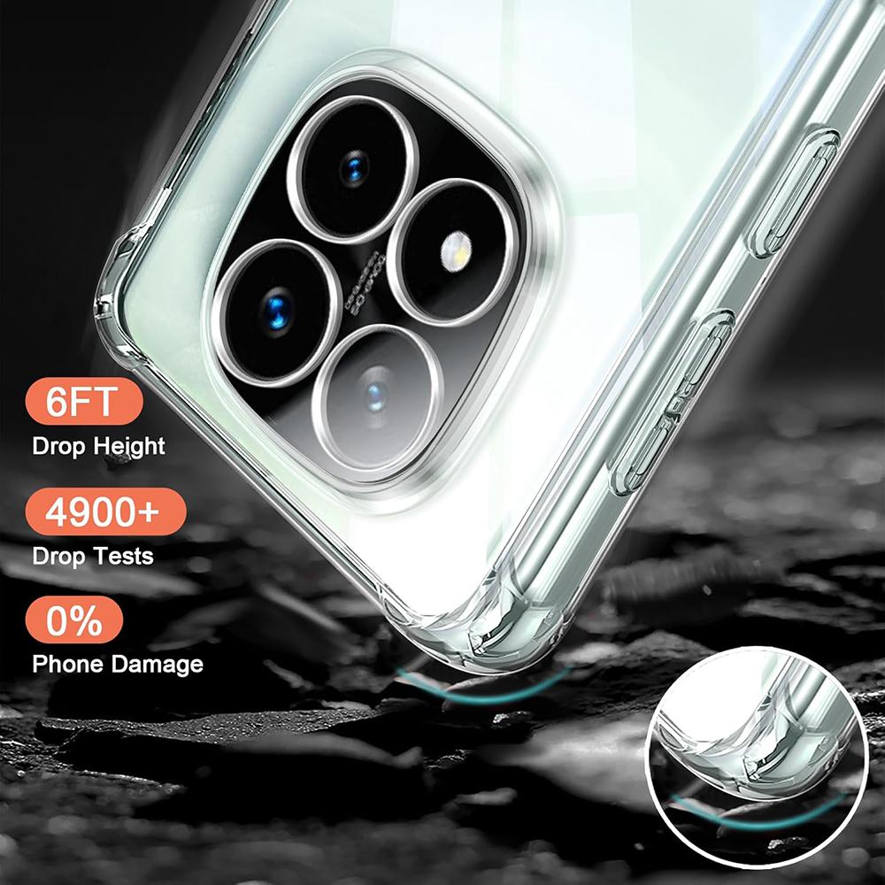 Four-corners Shockproof Silicone Case For Xiaomi Redmi Note 14 Soft Ultra Thin Cover Transparent Cover Shell For Note 14 Pro+