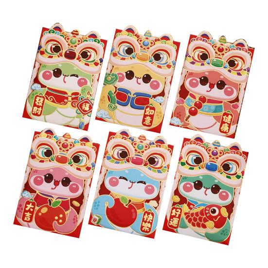 6Pcs Red Envelopes 2025 Chinese Lunar New Year Red Pocket Year of The
