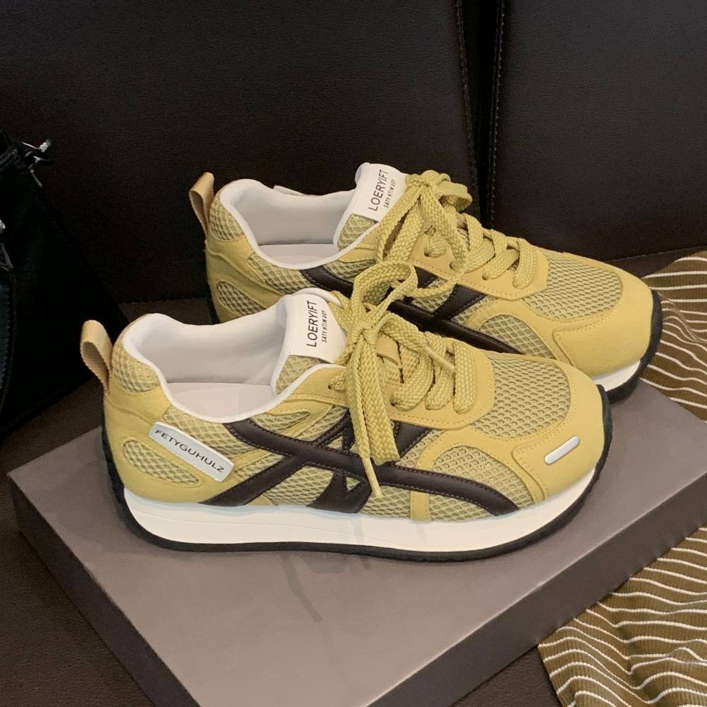 Color Matching Platform German Training Shoes Women's 2025 Spring and Summer Versatile Mesh Breathable Lightweight Sports and Leisure Shoes Forrest Gu