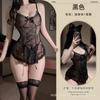 Sexy lingerie sexy halter suspender pussy cosplay transparent small mesh black onesie uniform