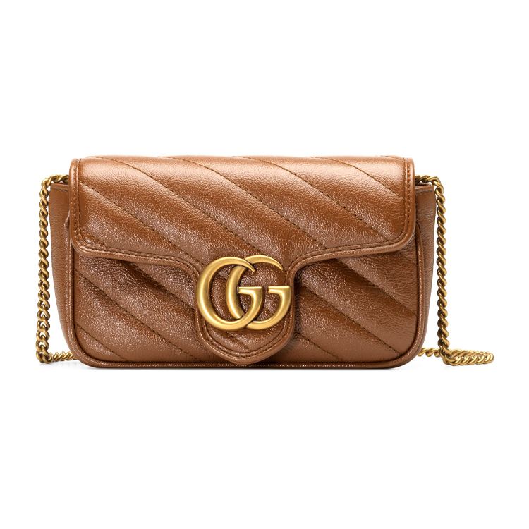 

Gucci GG Marmont Matelassé Super Mini Сумка Коричневий Жіночі Сумки на Плече 476433-0OLFT-2535 Basic Set (Bag+Dust Bag)