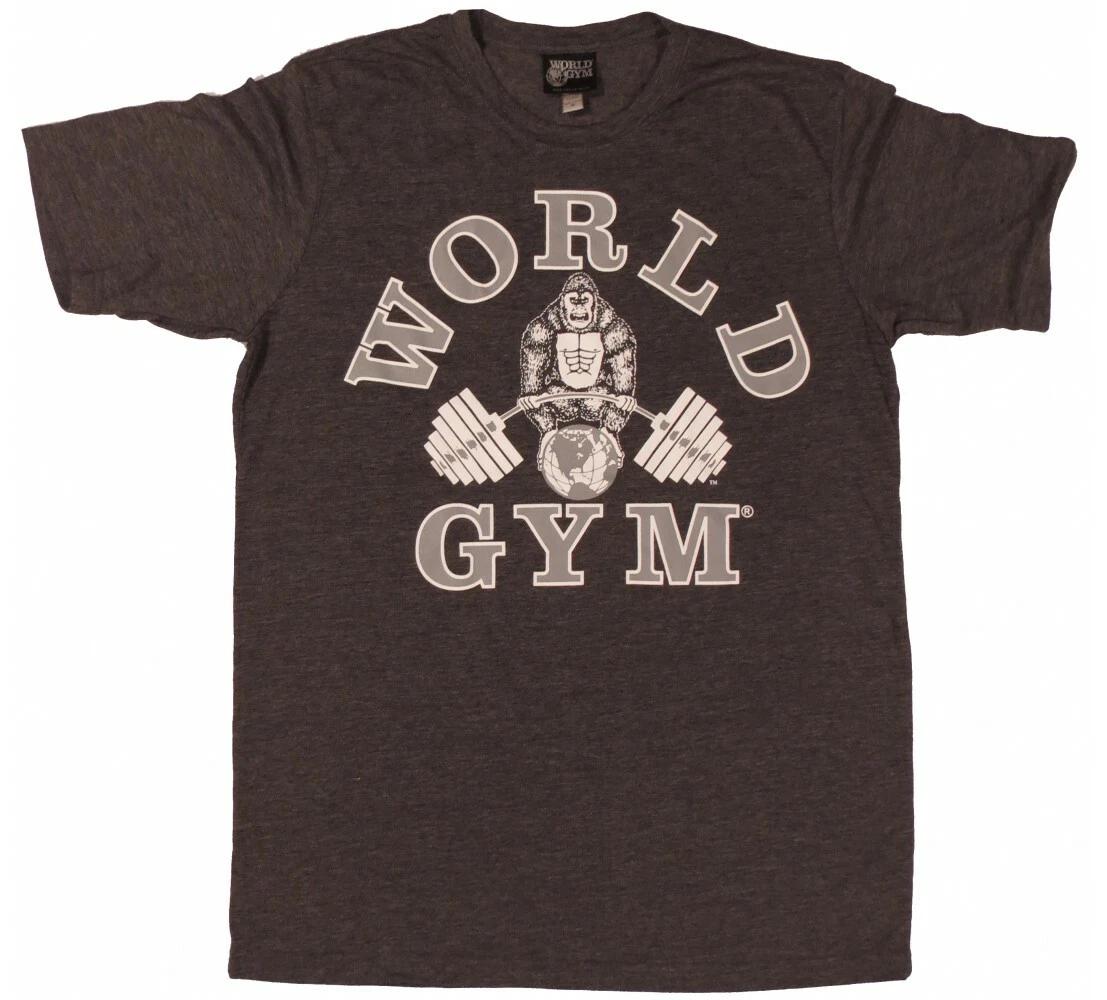 W158 World Gym Muscle Tee Shirt Bodybuilding Training Workout Gym 4XL