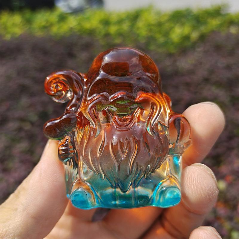 Crystal Glass God of Wealth Ornament: Home & Wedding Decoration Gift