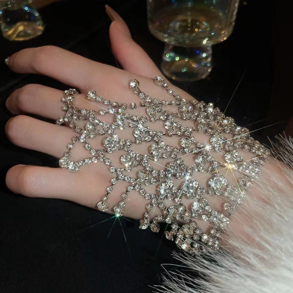 Elegant Rhinestone Bracelet Creative Finger Bangle Bracelet Beach Party
