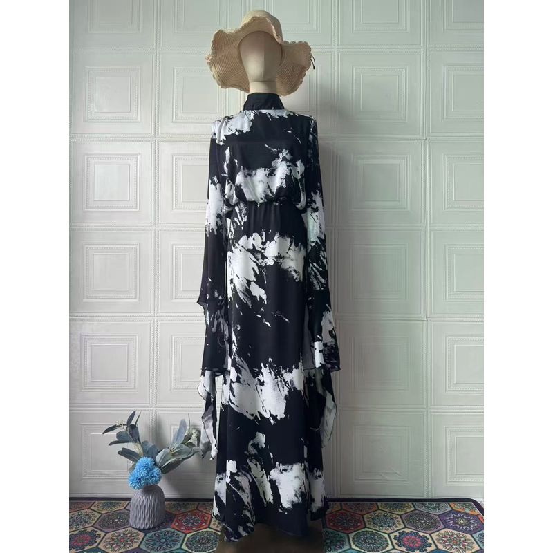 

Fashion Style New Arrival Sexy Print Silm Sheath Dress Sexy Print Halter Mini Dress Black and White XL