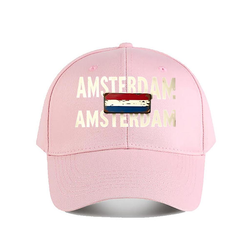 Berretto da Baseball in Cotone Lavato Vintage Amsterdam Berretto da Baseball Moda Unisex Cappello da Sole Donna Sport all'Aperto Cappellino Snapback