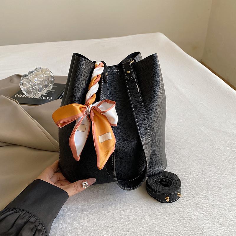 

Stylish Vintage Bucket Bag For Women Trendy Chic Pu Leather Shoulder Handbag