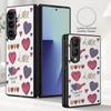 Lovely Macaron Heart Print Case For Samsung Z Fold 8 Ultra 7 6 5 Luxury Leather Skin Hard Folding Phone Cover For Galaxy Z Fold8 Fold7 Fold6
