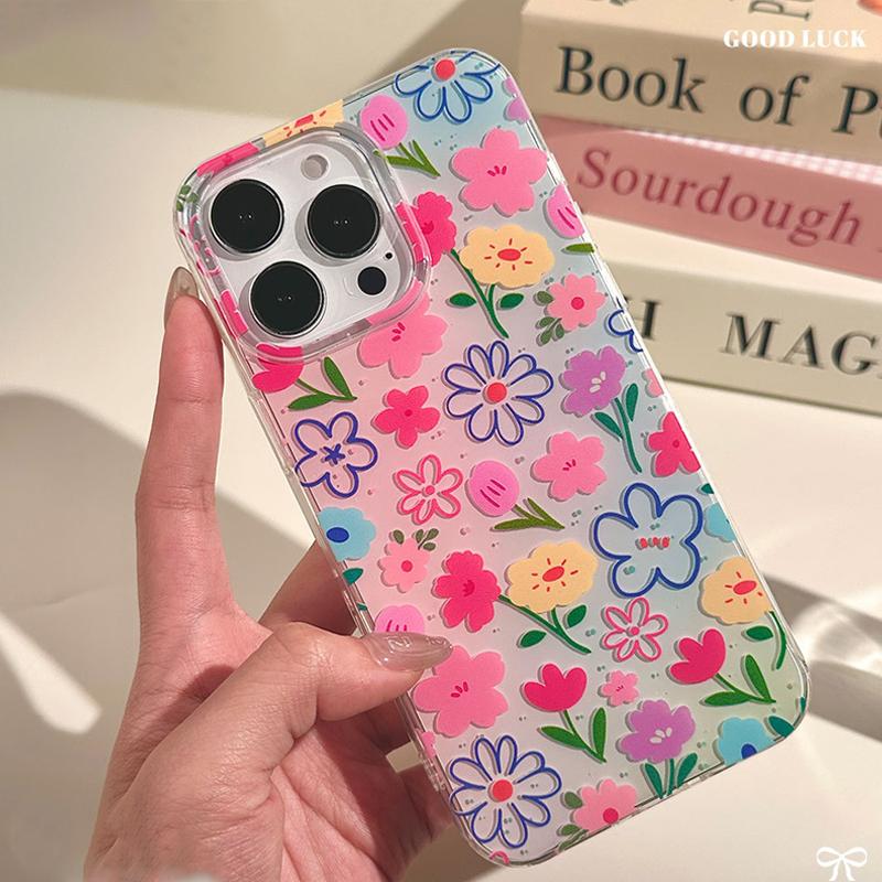 Korean Summer Countryside Style Small Fragrant Flowers Phone Case For iPhone 13Pro Max 15 14 12 11 16 Pro Plus Fashion INS Cover