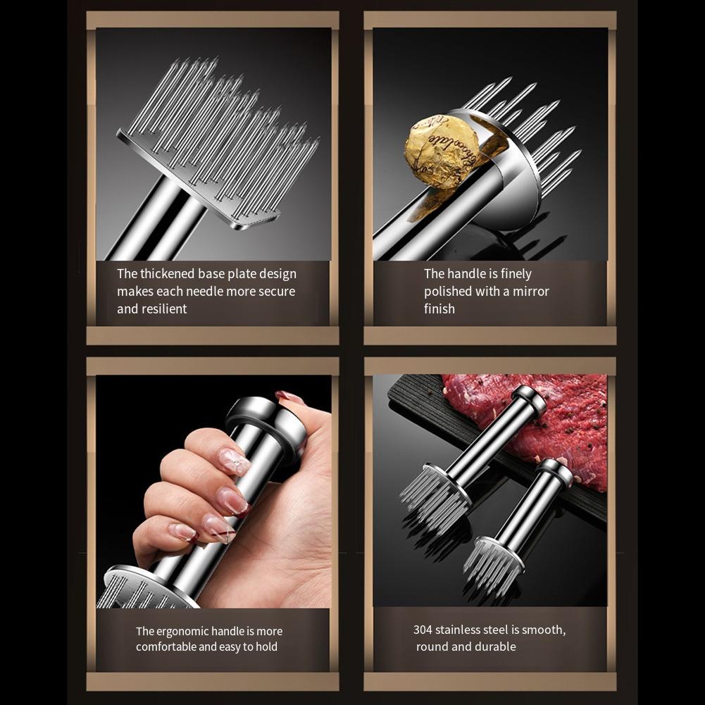 Marinade Injector Cooking Tool Meat Tenderizer Automatic Rebound Function Compact Kitchen Gadget Efficient Meat Cooking