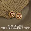 Vintage Burgundy Red Enamel Drop Earrings - Retro French Style Studs
