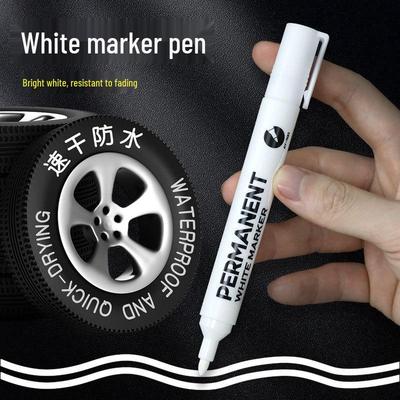 Lovealso White Thick Oil-Based Marker: Quick-Drying, Waterproof, Fade-Resistant Industrial Pen