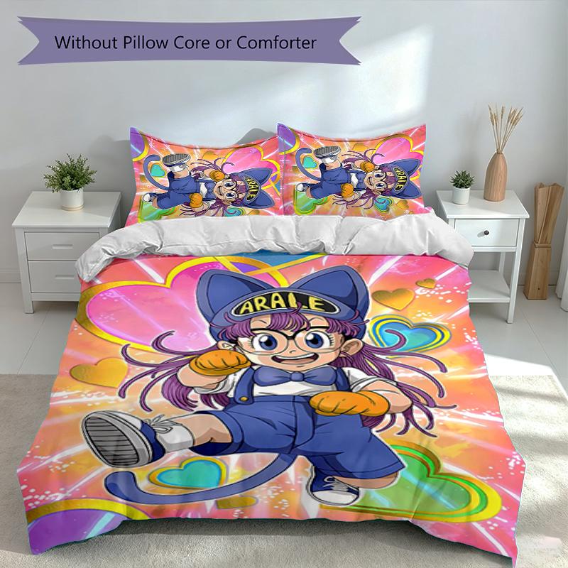 3pcs Arale Duvet Cover Set, Includes 1 Duvet Cover and 2 Pillowcases,Skin-Friendly&Comfortable Fabric,Suitable Bedding Sets