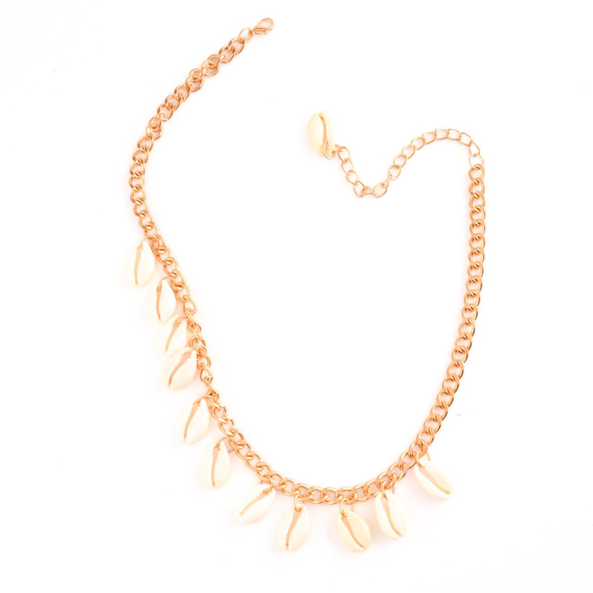 Korean version of fashion necklace, cute and sweet academic style, nature department, light luxury and versatile natural shell necklace golden