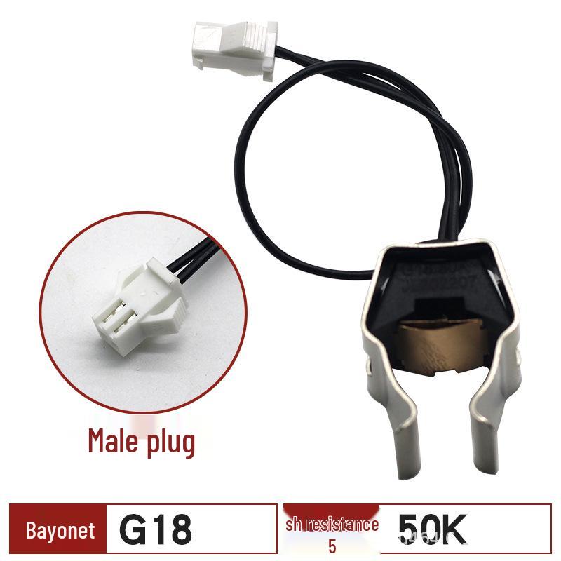 Wall-Mounted Boiler Sensor: G12G18 Pipe Clamp Probe with 10K/50K Snap-On Plug