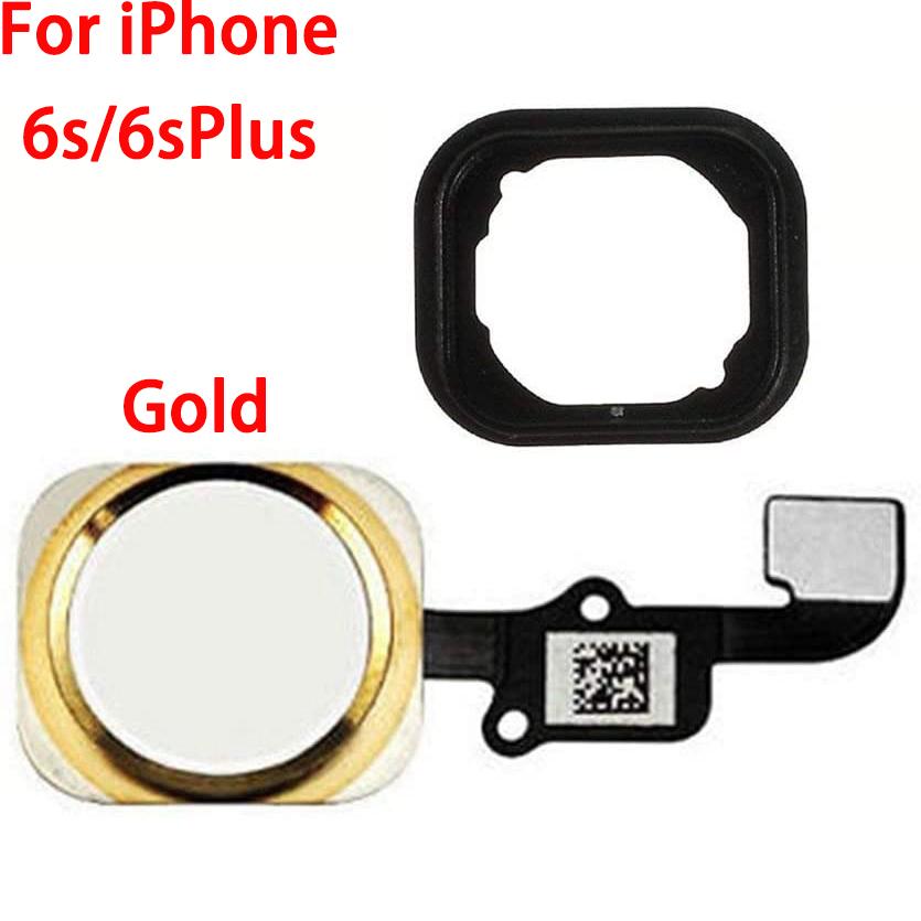 Home Button With Flex Cable For iPhone 6 6P 6s Plus NO Touch Id With Rubber Ring Replacement