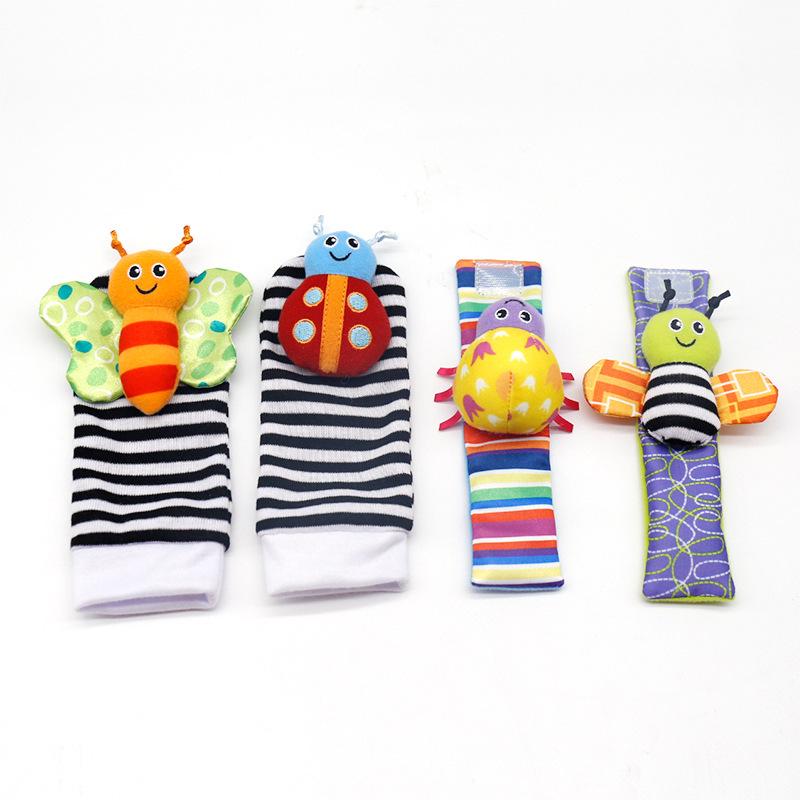 Pädagogisches Baby-Rassel-Armband & Socken-Set für Neugeborene (0-1 Jahr)