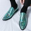 Britain Retro Men Pointed Glossy Patent Leather Shoes Casual Penny Loafers Formal Dress Footwear Sapatos Tenis Masculino