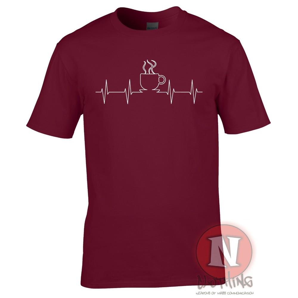 Coffee Is The Heartbeat TShirt Funny Barista Coffeeshop Coffeebean Cafe S