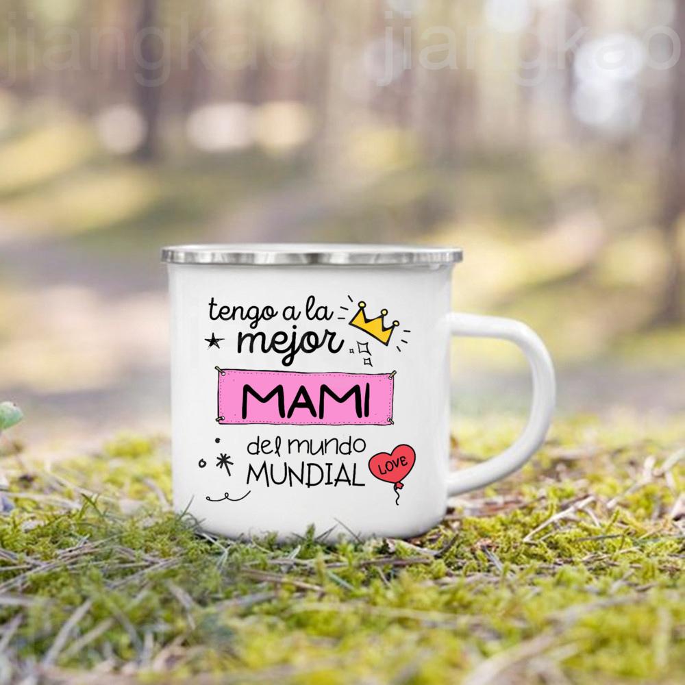 You Are Best Mom Dad Sis Bro Grandpa In The World Printed Mug Coffee Cups Camping Enamel Cup Holiday Birthday Gifts for Family