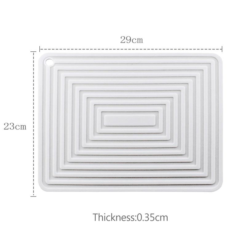 Silicone Dish Pot Drying Mat Heat-resistant Tableware Cup Draining Mat Kitchen Non-slip Round Rectangular Coaster Pad Table Mat