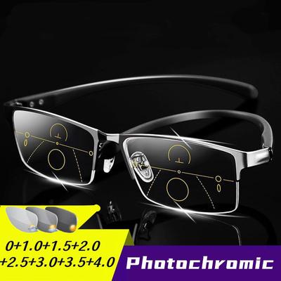 Business Titan Multifokale Lesebrille TR90 Photochrome Progressive Bifokale Presbyopie UV-Farbtöne