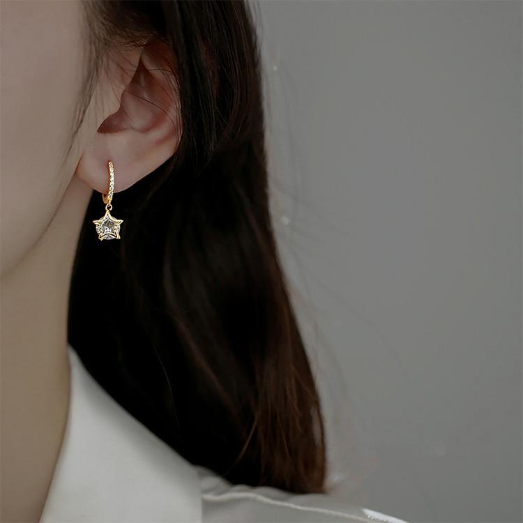 Star Temperament Ear Buckle Jewelry New Trendy Earring Female Earrings Retro Ring High-end Sense