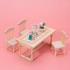 1:12 Scale Miniature Wooden Dining Chair Set Dollhouse Scene Decor Craft Kit