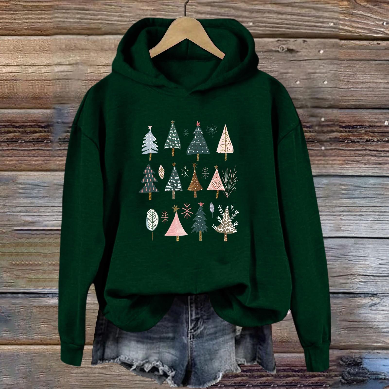 

Женская толстовка с принтом «Спорт» с рождественским принтом, толстовка с капюшоном, топ с длинным рукавом, повседневная толстовка XXXL