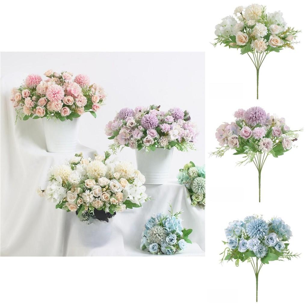Dendranthema Morifolium Rose Wedding Decor Artificial Rose Bouquet For Photography And Home Celebration