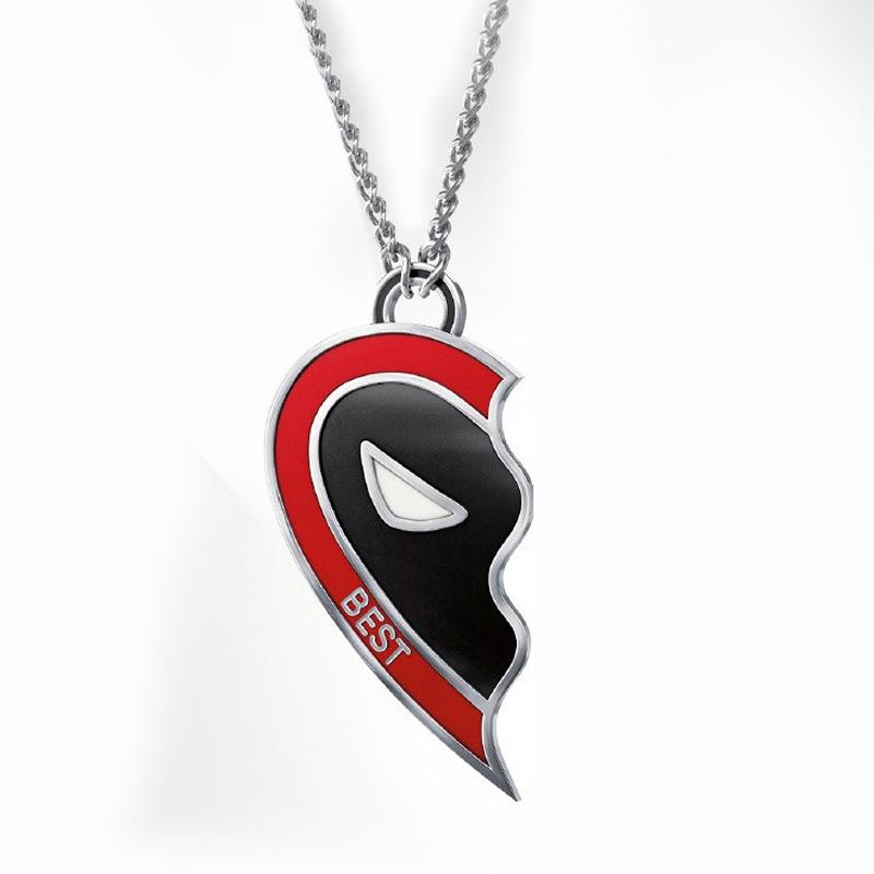 Deadpool Wolverine Cospay Best Friend Heart Pendant Necklace Keychain Earring BFF Friendship Matching Necklace For Boys Kids