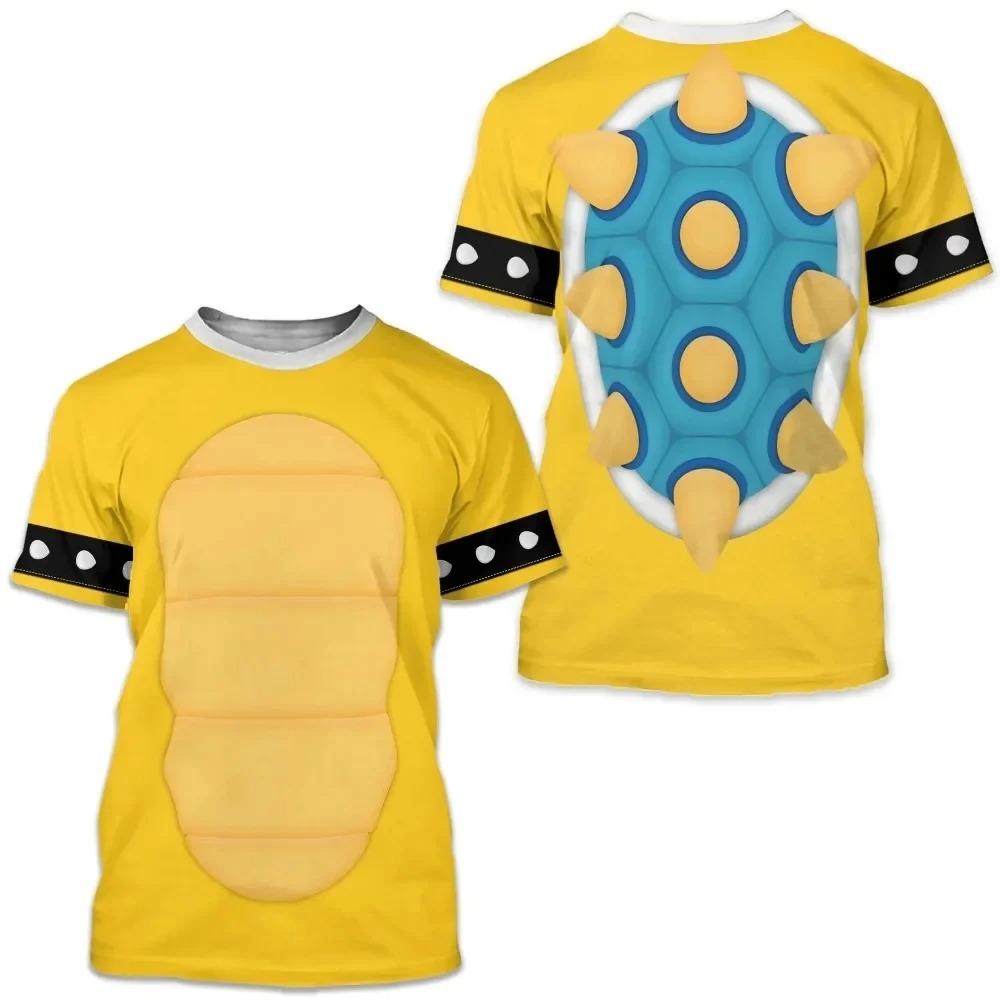 Die neuen Sommer-Cartoon-Bowser-Grafiken 3D-Druck Kinder-T-Shirts Y2k Casual Streetwear Kinder Erwachsene Mode Kurzarm-Tops