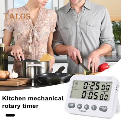 Dualer digitaler Timer, praktischer batteriebetriebener Timer, Speicherfunktion, Zeitmanagement-Tool für die Küche zu Hause, robust