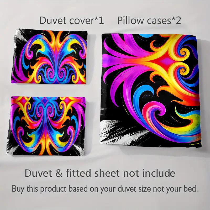 Vibrant, swirling, symmetrical. Bedding Duvet cover sets Duvet covers Pillowcases gifts (1 * Duvet Cover 2 * Pillowcases, without duvet insert)