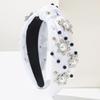Women Christmas Snowflake Hairband Fashion Satin Studded with Rhinestone Pearls Headband Girls Party Hair Styling Accessories
