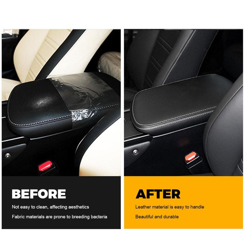 Leather Car Armrest Latch Lid Center Console Cover Decoration Protector Cap For Lexus NX200 200t NX300h 2015- Car Accessorie