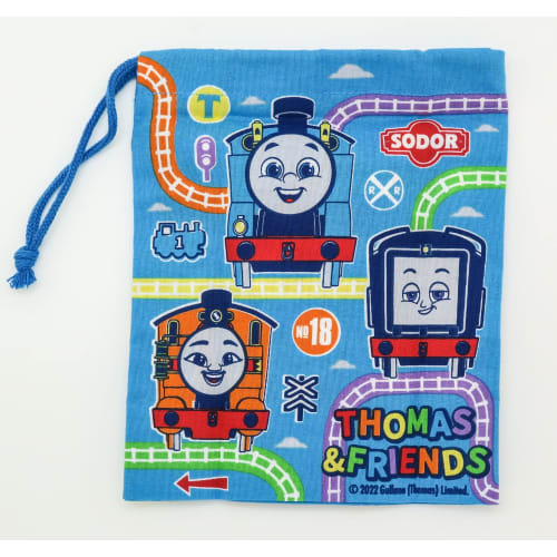 OSK Thomas the Tank Engine Lunch Bag, CP-1 Blue, Made in Japan, 15.5 x 19cm, Bottom: 15.5 x 8cm