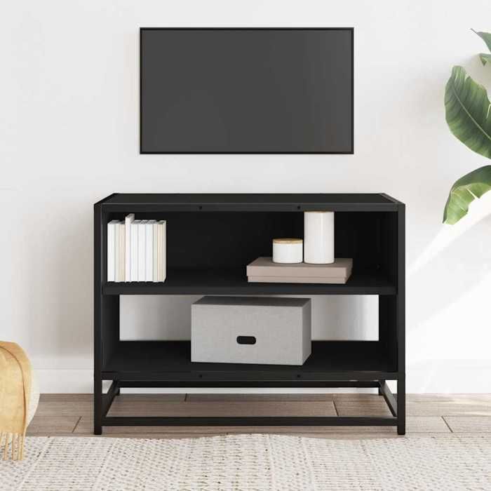 VidaXL TV Stand Black 61x40x46 Cm Engineered Wood and Metal, TV Bench, Hi-fi Cabinet, Entertainment Center, TV Buffet, 848879