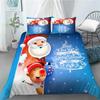 3D Christmas Decoration Duvet Cover Fashion Santa Claus Quilt Cover With Pillowcase Queen King Size For Kids Adult Bedroom Decor