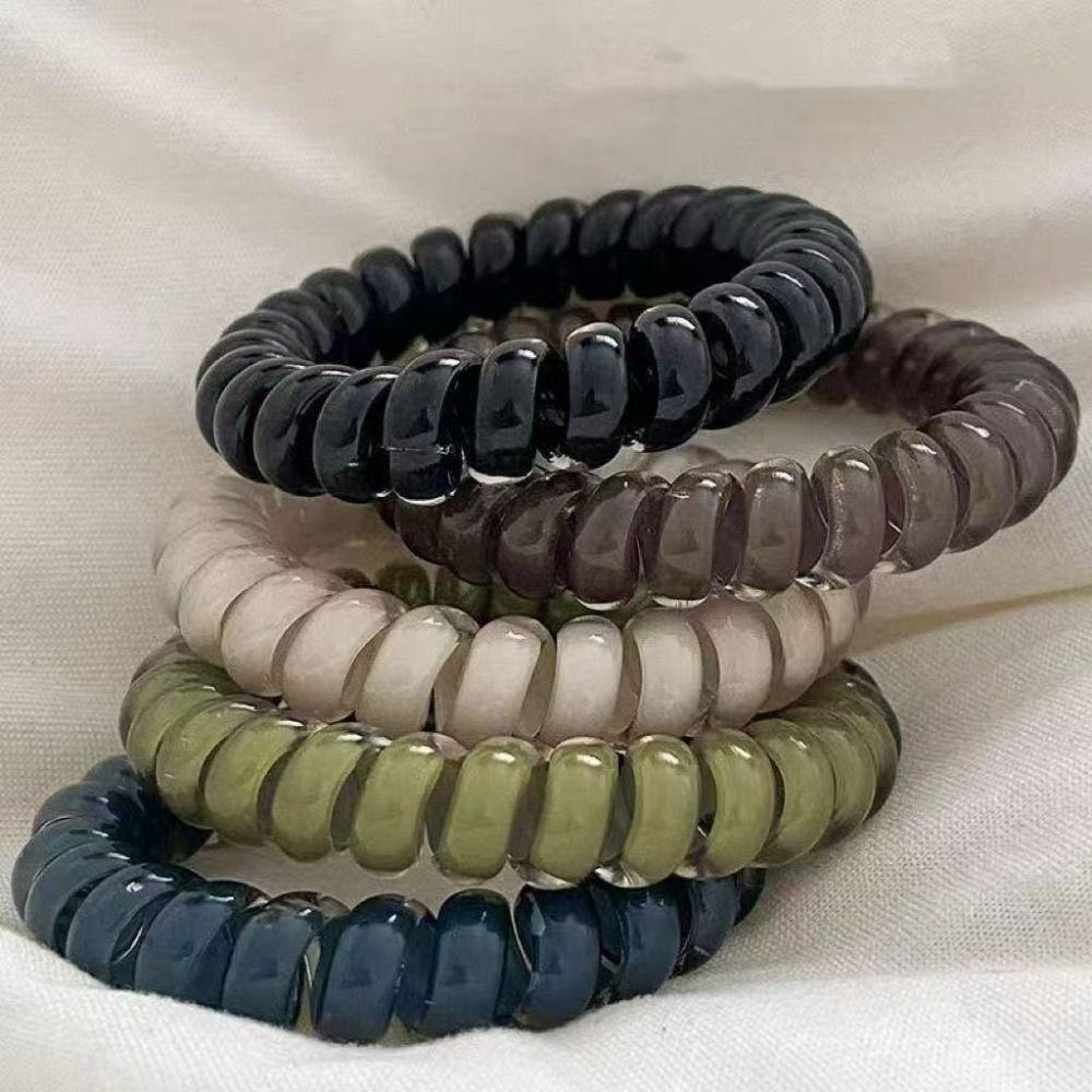 Jelly Color Phone Line Headband Versatile Elastic Hair Bands Bunch Hair Tie For Women Girls