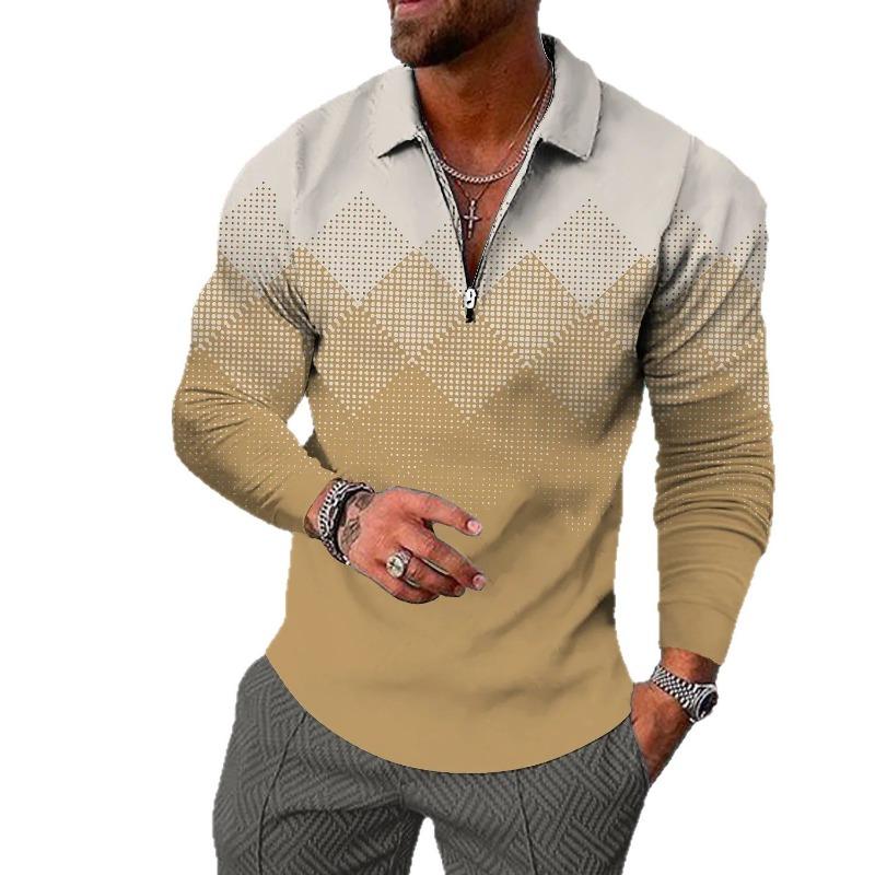 New Men's Casual Fashionable Simple and Trendy Autumn and Winter Long-sleeved Polo Shirts