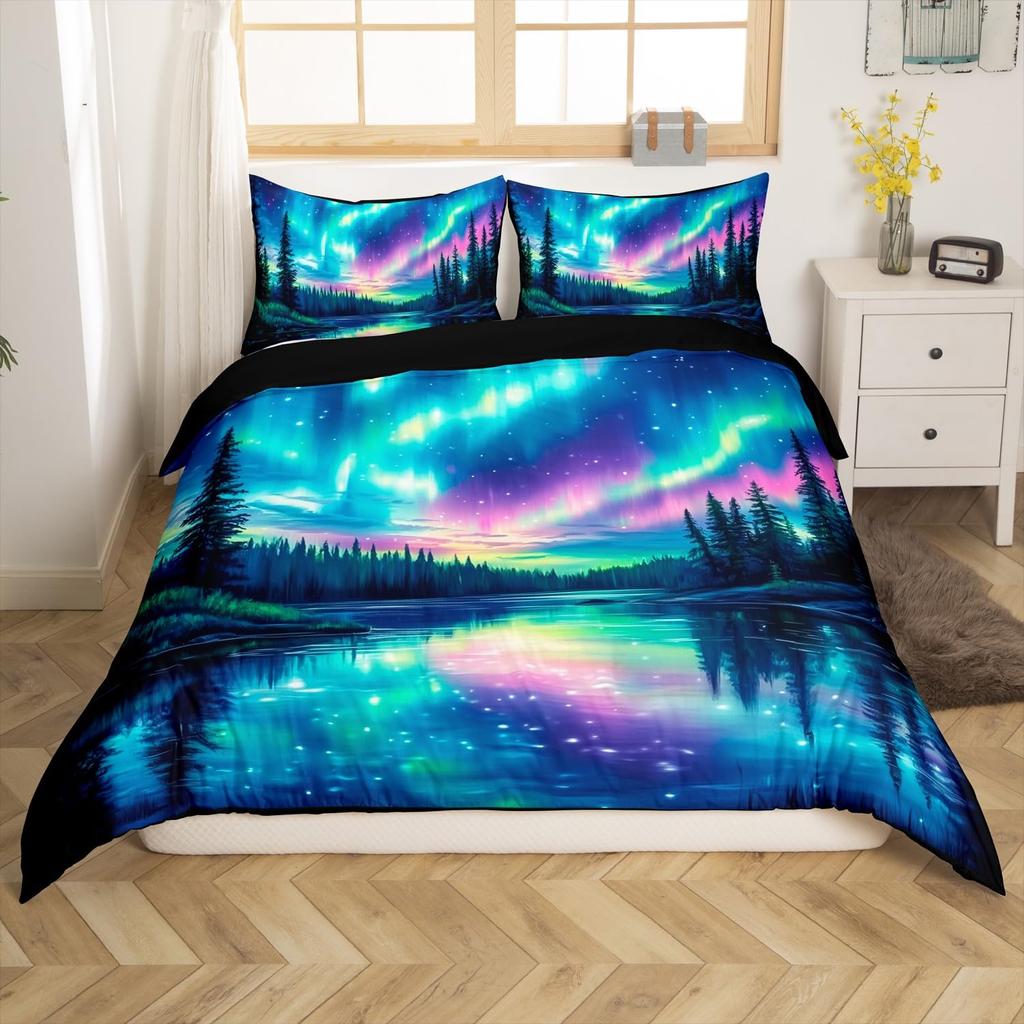 Pine Duvet Cover Sets for Teens Kids Adults Quilt Covers Lightweight Down Bedroom Decor 2 Pillowcases 1 Duvet Cover No Comforter