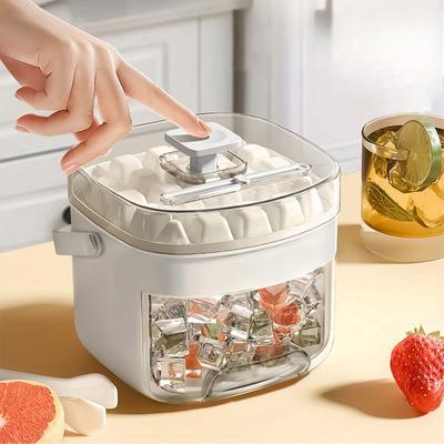 Ice Maker Trays Box for Freezer Large Capacity with Storage Case Easy Demolding Ice Mold for for Cocktail Coffee