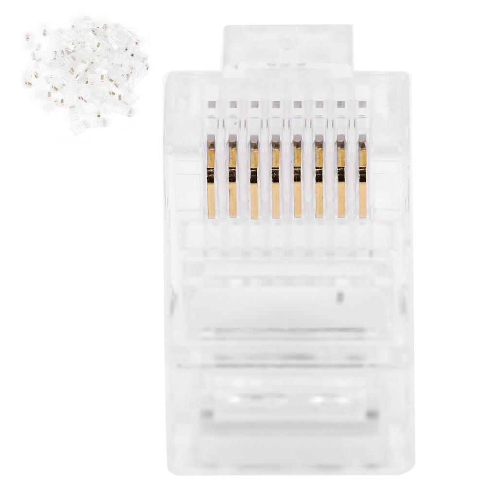 100pcs RJ45 Cat5E Modular Unshielded GoldPlated Networks Cable Connectors for Game Computers Router